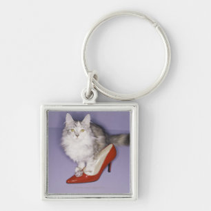 Kat dat in een hiel stapt sleutelhanger