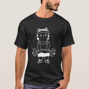 Kat Deadlift Powerlifting Gym Gewichtheffen Vrouw T-shirt