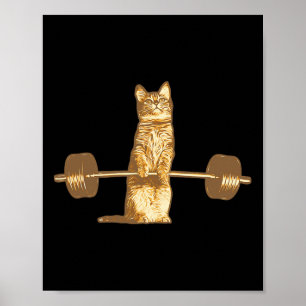 Kat Deadlifts Miauw Gewichtheffen Bodybuilding Gym Poster