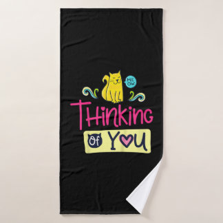 Kat denken aan u | Cute Cat Lover Gift Badhanddoek