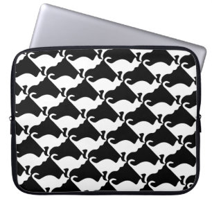 Kat design laptophoes Zwart-witafdrukken Laptop Sleeve
