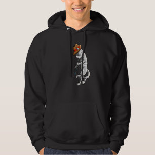 Kat die de Oboe Cool Animal Pipe speelt Musician L Hoodie