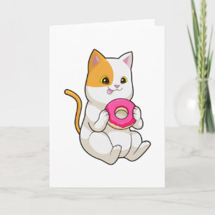 Kat die donut eet kaart