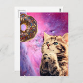 Kat die donut wil briefkaart (Voorkant / Achterkant)