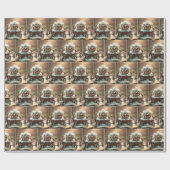 Kat die een bad neemt cadeaupapier (Vlak)