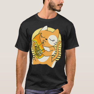 Kat die Euphonium Instrument Musician Pet afspelen T-shirt