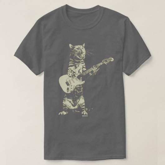 Kat die gitaar speelt t-shirt (Design voorkant)