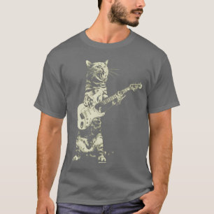 Kat die gitaar speelt t-shirt