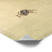 kat die naar een spin kijkt Japanse kunst Poster (Hoek)