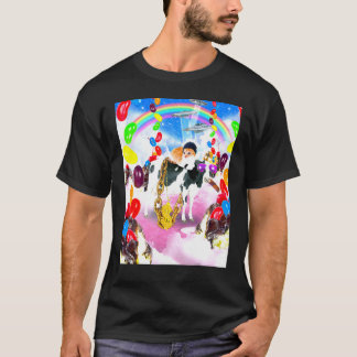 Kat die op een koe rijdt met sundae t-shirt