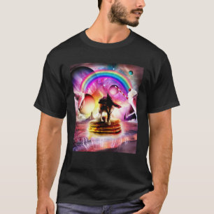 Kat die op wolf rijdt met pannenkoeken en milkshak t-shirt