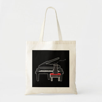 Kat die Piano Music Lover Funny T speelt Tote Bag