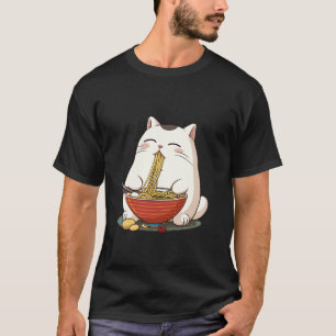 Kat die Ramen eet, die eetstokjes nodig heeft, Nom T-shirt
