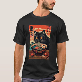 Kat die Ramen eet, Kattenliefhebber, Japanse Stijl T-shirt