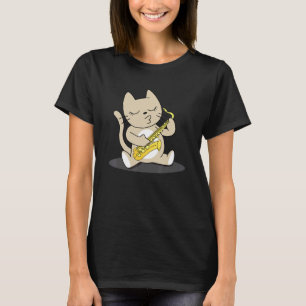Kat die saxofone saxofonist musicus speelt t-shirt