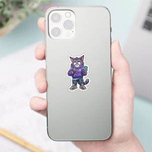 Kat die telefoontjes vermijdt sticker