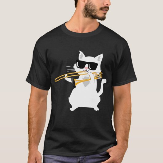 Kat die Trombone T-Shirt afspeelt (Voorkant)