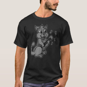 Kat die Ukelele Cool Kitten Uke Artist Guiter T-shirt
