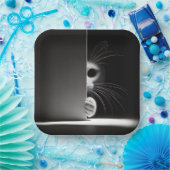 Kat die zich in schaduwen verbergt papieren bordje (Feest)