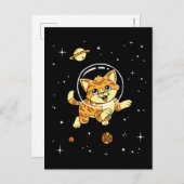 Kat dieren in de ruimte briefkaart (Voorkant / Achterkant)