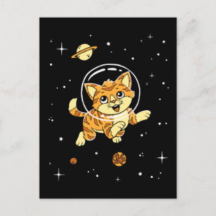 Kat dieren in de ruimte briefkaart