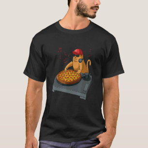 Kat Dj Kitten Liefhebber Grappige Pizza Muziek Jon T-shirt