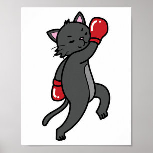Kat doet aan boksen poster