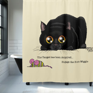 Kat draaiend douchegordijn