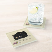 Kat draaiend glazen onderzetter (Schuin)