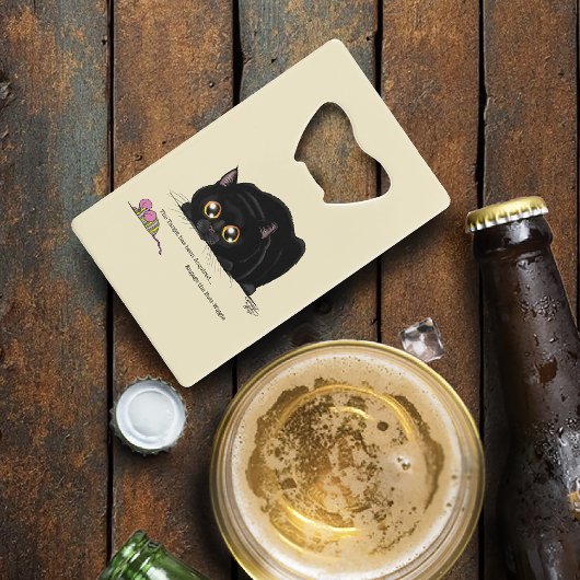 Kat draaiend kredietkaart flessenopener