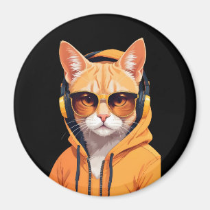 Kat Dragen Hoodie Grappig Cool Dier Karakter Kunst Magneet