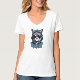Kat Dragen Hoodie Grappig Cool Dier Karakter Kunst T-shirt