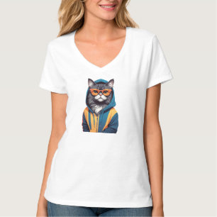 Kat Dragen Hoodie Grappig Cool Dier Karakter Kunst T-shirt