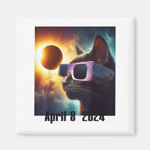 Kat Dragen Zonnebril Eclipse Kleurrijke Pop Cul Magneet