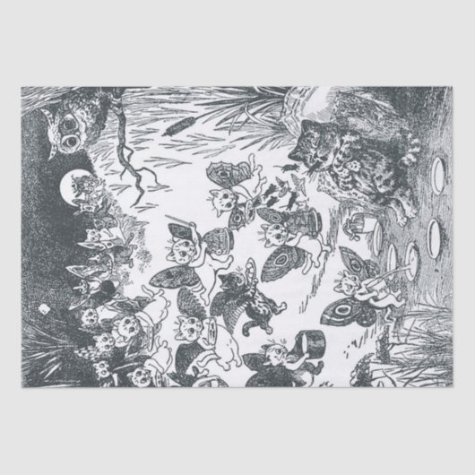 Kat Dream of Fairyland, Louis Wain Tissuepapier (Voorkant)