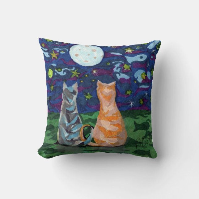 Kat Dreams omkeerbare kunst Kussen (Voorkant)