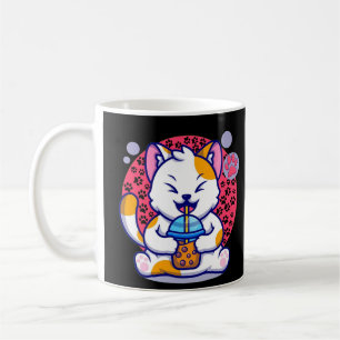 Kat Drink Boba Tea Cartoon Kawaii Koffiemok