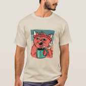 Kat Drink koffie T-shirt (Voorkant)