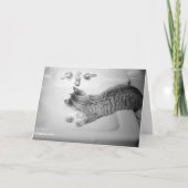 Kat Drink van een zinkkraan Retro Feestdagen Kaart (Voorkant)