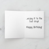 Kat Drink van Glass Happy Birthday Kaart (Binnen)