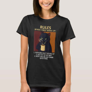 Kat Drinkende Koffie Kattenliefhebber Grappige Reg T-shirt