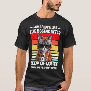 Kat Drinkt Koffie Ochtend Mensen Katten  4 T-shirt