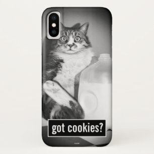 Kat drinkt melk uit kan iPhone x hoesje