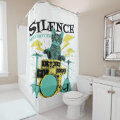 Kat Drummer Destroyer of Blanket Douchegordijn (In situ)