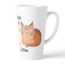 Kat dutjes maar eerste koffie folk art latte Mok