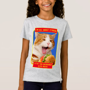Kat Eating Cheeseburger T-shirt