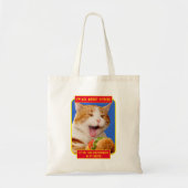 Kat Eating Cheeseburger Tote Bag (Voorkant)