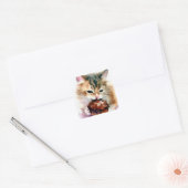 Kat Eating Cupcake Sticker (Envelop)