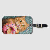 Kat Eating Donut Bagagelabel (Voorkant (horizontaal))