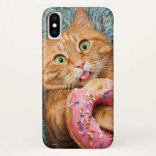 Kat Eating Donut iPhone X Hoesje